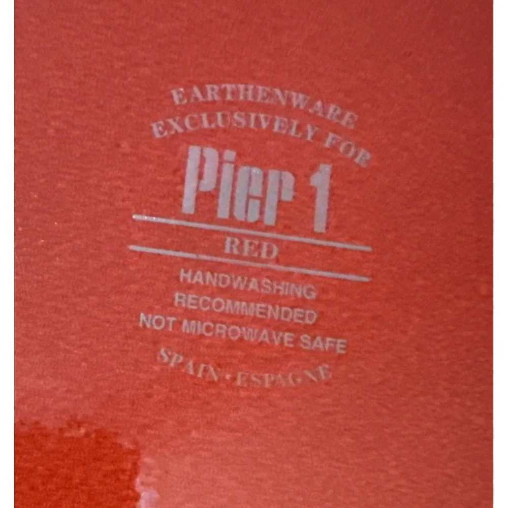 Pier 1 Earthenware‎ Red Charger Plate Platter Spain 13 Inch Holiday Set Of 2